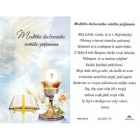 Obrázok lam. (Mod. duch. sv. prijímania) s modlitbou