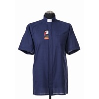 Kňazská košeľa modrá - krátky rukáv