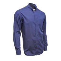 Kňazská košeľa tmavomodrá - dlhý rukáv