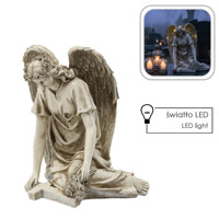 Anjel sediaci s krížom LED 