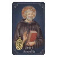 Kartička s medailou - Svätý Benedikt