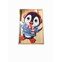 drevené puzzle tučniak