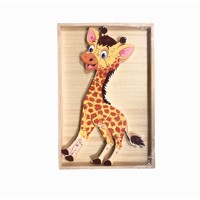 drevené puzzle žirafa