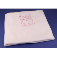 Ružová flísová deka s výšivkou