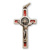 Benediktínsky krížik kovový - červený/4 cm